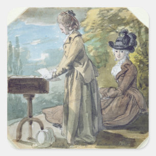 Adesivo Quadrado Senhora Francis Scott e senhora Elliot, c.1770