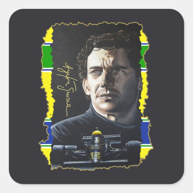 Adesivo Quadrado Senna Painting (Frente)