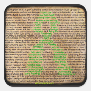 Adesivo Quadrado Sensação de consciência da doença de Lyme