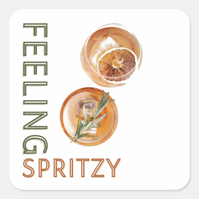 Adesivo Quadrado Sensação de Spritzy Orange Coctail (Frente)