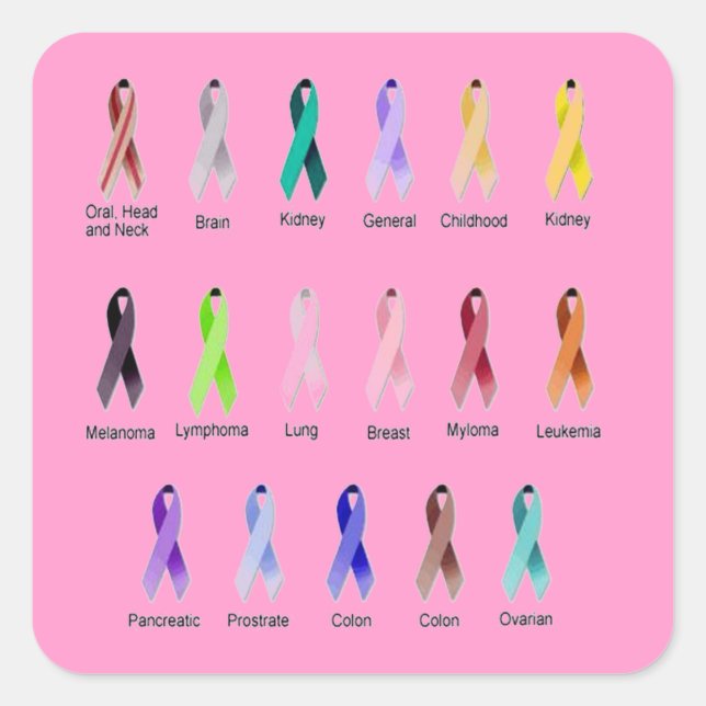 Adesivo Quadrado SENSIBILIZAÇÃO DO cancer (Frente)