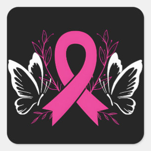 Adesivo Quadrado sensibilização do cancer da faixa de conhecimento