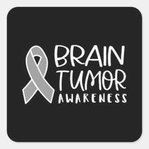 Adesivo Quadrado Sensibilização do Tumor Cerebral, tumor cerebral