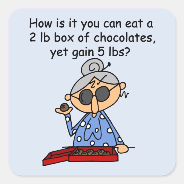 Adesivo Quadrado Sensor de Chocolate (Frente)