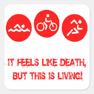 Adesivo Quadrado Sente como a morte - Triathlon