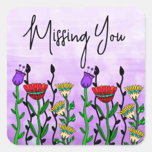 Adesivo Quadrado Sente Falta De Seu Vinheta Bonito