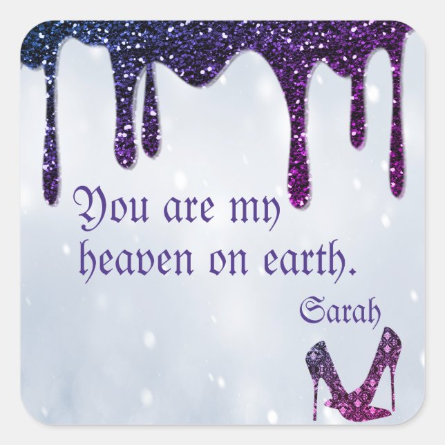 Adesivo Quadrado Sequências roxas, saltos (Frente)