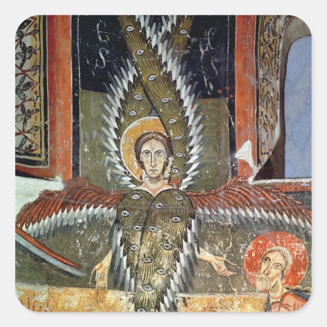 Adesivo Quadrado Seraphim purificando os lábios de Isaiah (Frente)