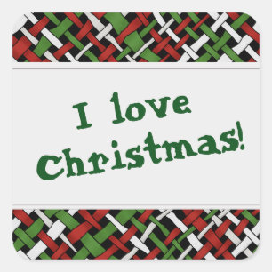 Adesivo Quadrado Serapilheira tecida colorida gráfica do Natal