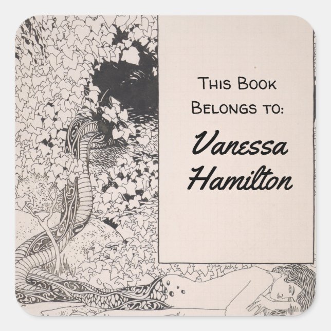 Adesivo Quadrado Sereia de Koloman Moser (Frente)