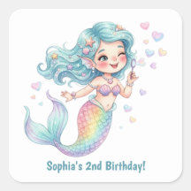 Sereia Fofa Nome Personalizado e Idade Aniversário