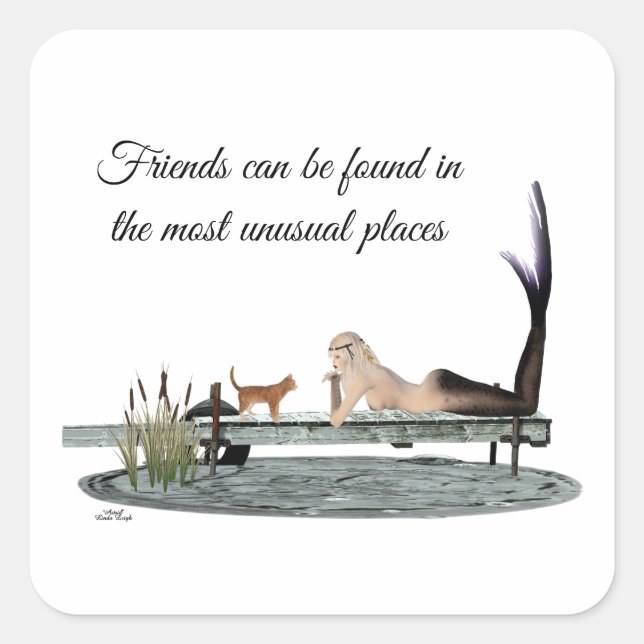 Adesivo Quadrado Sereia nos Stickers (Frente)