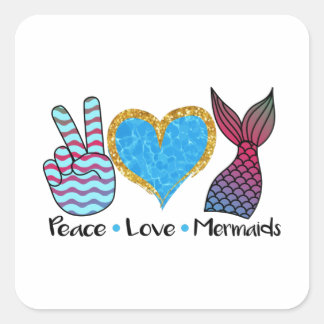 Adesivo Quadrado Sereias Legal de Amor pela Paz