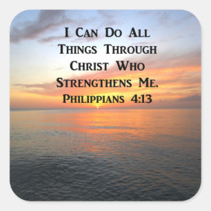 ADESIVO QUADRADO SERENE SUNRISE PHILIPIANS 4:13 SCRIPTURE FOTO
