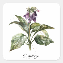 Adesivo Quadrado Serene Watercolor Comfrey, personalizada