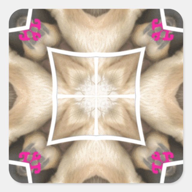 Adesivo Quadrado Serengeti Splendor: Oculto de Animais Vibrantes (Frente)