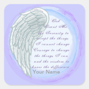 Adesivo Quadrado Serenidade Oração: vinhetas cristãs