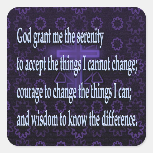 Adesivo Quadrado Serenity Prayer (Frente)