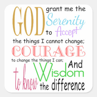 Adesivo Quadrado Serenity Prayer
