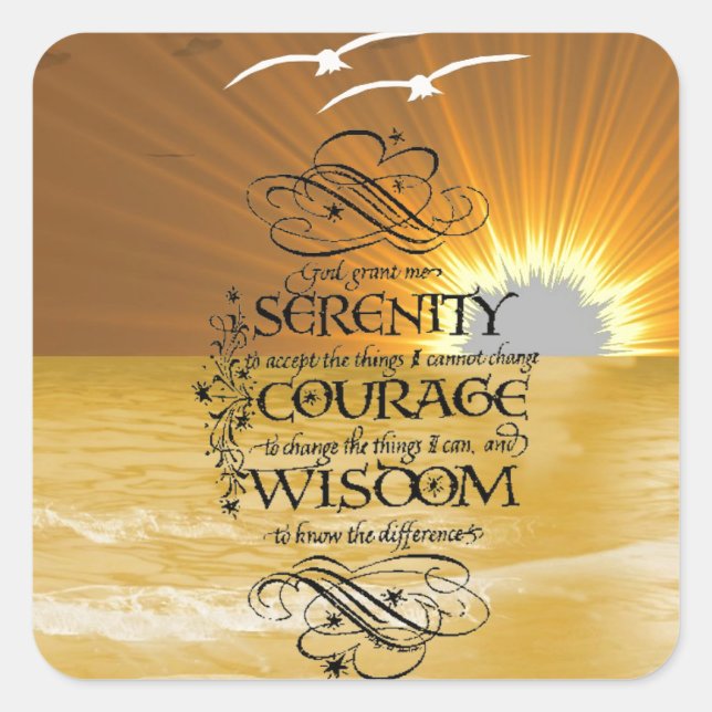 Adesivo Quadrado Serenity Prayer (Frente)