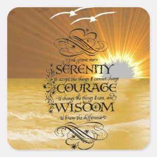 Adesivo Quadrado Serenity Prayer