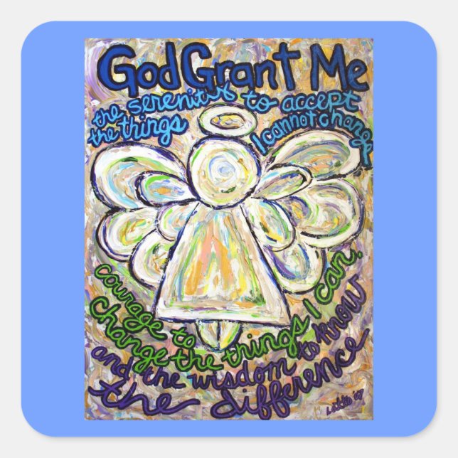 Adesivo Quadrado Serenity Prayer Angel Pinkers (Frente)