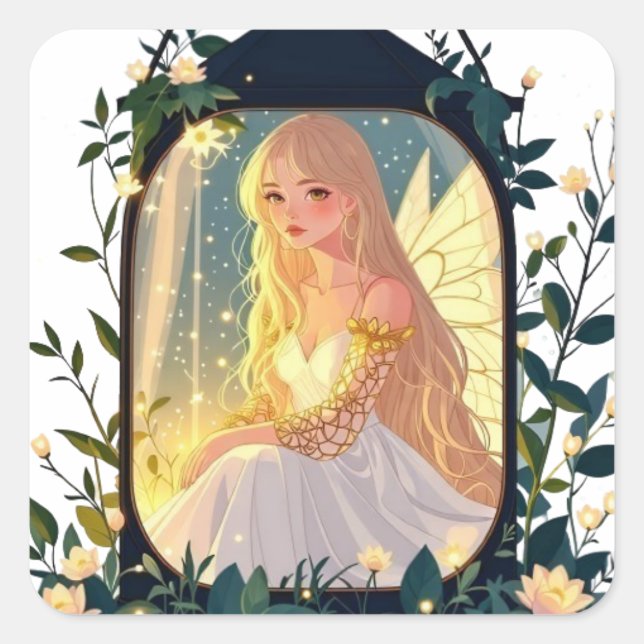 Adesivo Quadrado Série Bullet Journing5 - Terrarium Girl 5 (Frente)