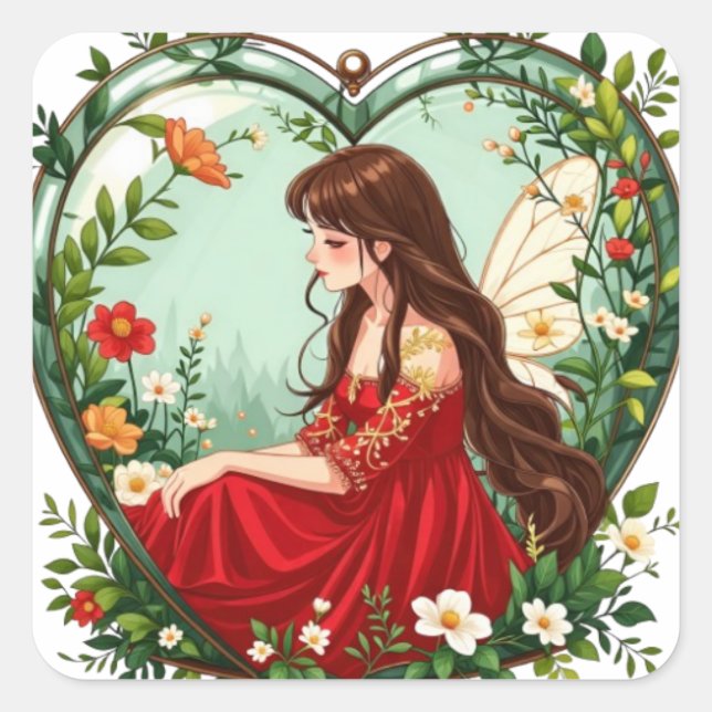 Adesivo Quadrado Série Bullet Journing7 - Terrarium Girl 7 (Frente)