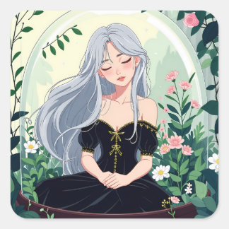 Adesivo Quadrado Série Bullet Journing8 - Terrarium Girl 8