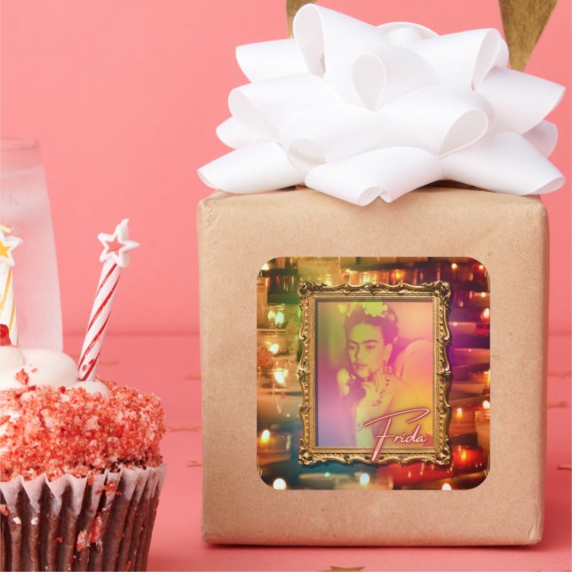 Adesivo Quadrado Série de Frida Kahlo #7 (Festa)