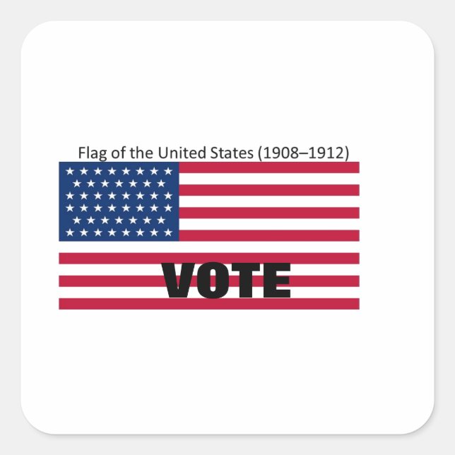 Adesivo Quadrado Série Patriot Flag Hat (Frente)