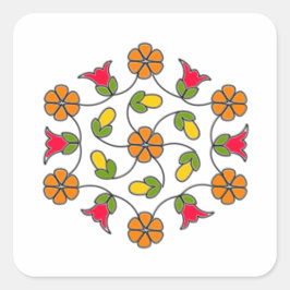 Adesivo Quadrado Série Stickers-Flor Quadrada#63
