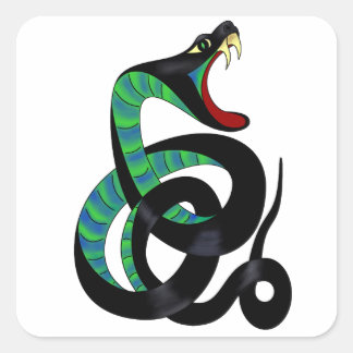 Adesivo Quadrado Serpente Sagaciosa