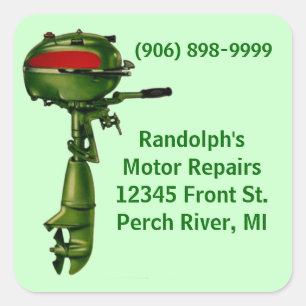 Adesivo Quadrado Serviço de Compro de Reparo de Motor de Saída do S