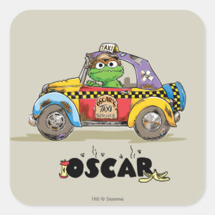 Adesivo Quadrado Serviço de Táxi do Oscar Antigo