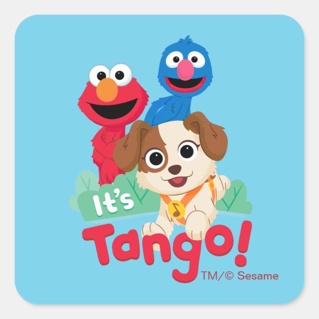 Adesivo Quadrado Sesame Street | É Tango Com Elmo E Grover (Frente)