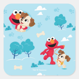 Adesivo Quadrado Sesame Street Elmo & Tango Padrão