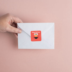 Adesivo Quadrado Sesame Street Elmo   Um Presente De - Aniversário 