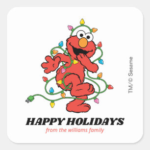 Adesivo Quadrado Sesame Street Luzes de Natal do Elmo - Natal