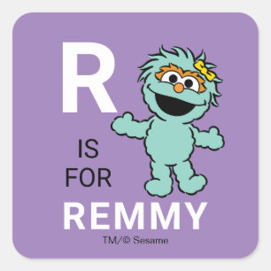Adesivo Quadrado Sesame Street   R é de Rosita   Adicione seu Nome