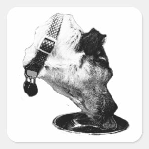 Adesivo Quadrado Sesty Terrier Mix Vinyl Sticker