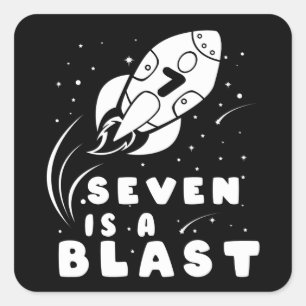 Adesivo Quadrado SETE É UM Aniversário BLAST 7