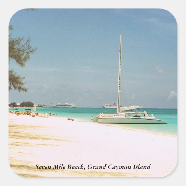 Adesivo Quadrado Sete Mile Beach Stickers (Frente)