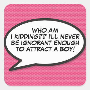 Adesivo Quadrado Seu Balão de Fala de Mensagem Diversão Retrô