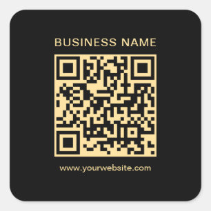 Adesivo Quadrado Seu Código QR de Empresa de Texto Personalizado Pr