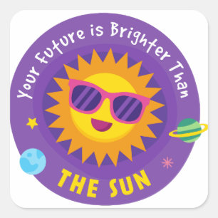 Adesivo Quadrado Seu futuro é mais brilhante que o sol