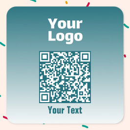 Adesivo Quadrado Seu logotipo com código QR editável e módulo de gr