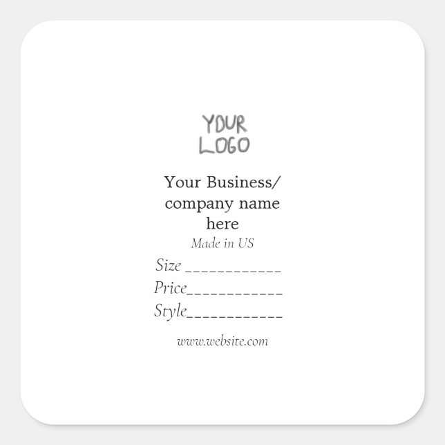 Adesivo Quadrado Seu logotipo de mídia social Código QR (Frente)