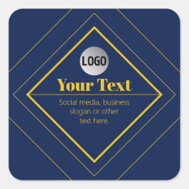 Adesivo Quadrado Seu logotipo e modelo de design personalizável
