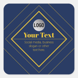 Adesivo Quadrado Seu logotipo e modelo de design personalizável